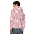 thumbnail image 4 of Wukai Flamingo Print Men's Zip-Up Hoodie,Fleece Full-Zip Hoodie for Men, Hooded Sweatshirt-3X-Large, 4 of 5