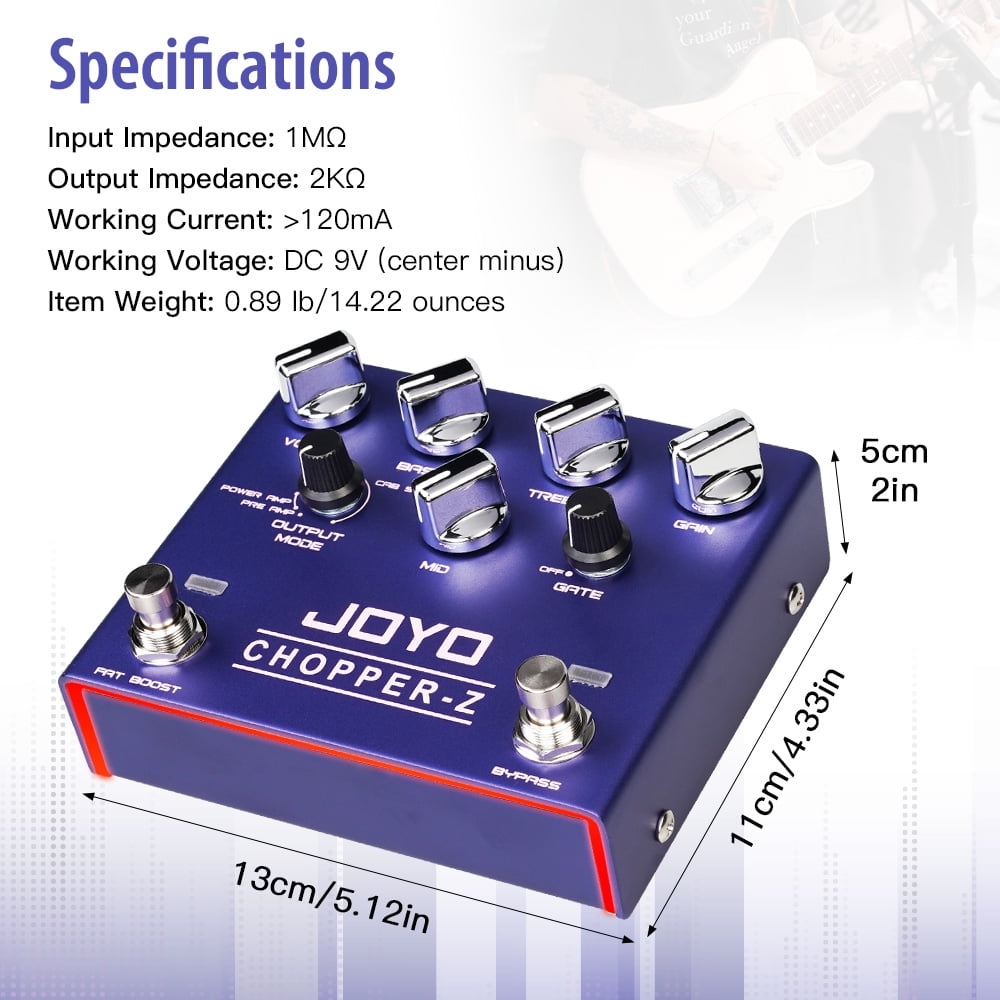 JOYO R-18 Distortion Effect Pedal Modern Metal Tone High Gain Amp Simulator 3 Band EQ