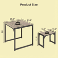 thumbnail image 5 of Aiho 25.6" Compact Dining Table Set for 2 w/2 Stools - Space-Saving Metal Frame & Wood Top for Small Kitchens, Breakfast Nook - Gray, 5 of 6