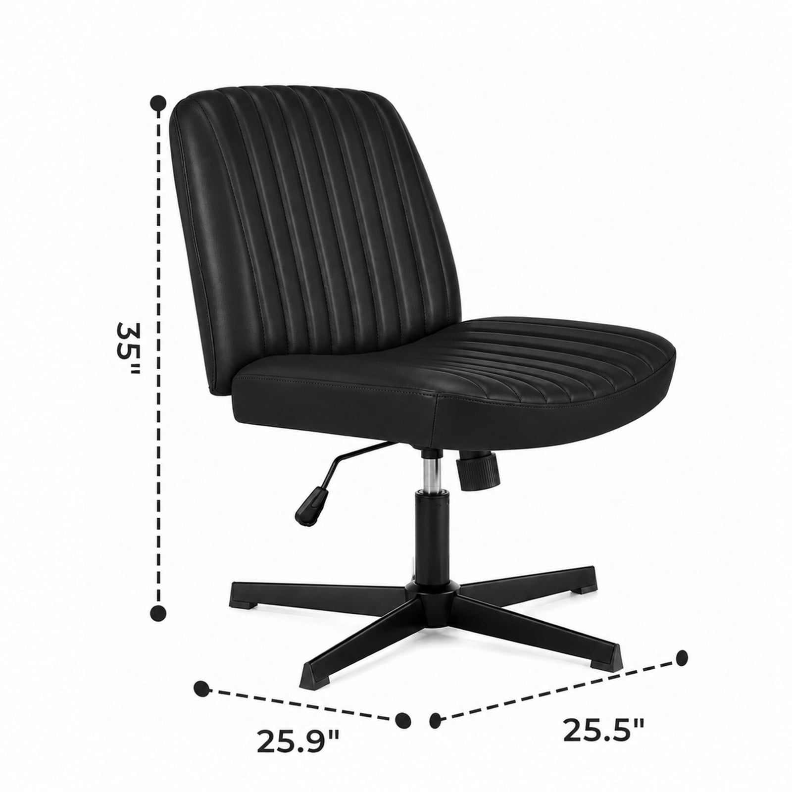 Alvantor Criss Cross Office Chair, No Wheels Armless Swivel, Wide Seat Criss Cross Chair for Home Office & Reading Room