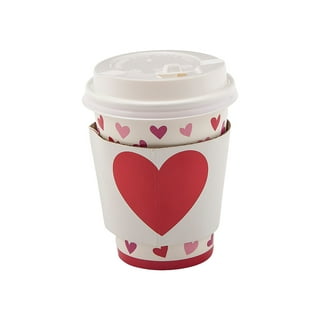 Valentine's Day White & Red Hearts Plastic Cups, 4 Count, by Way