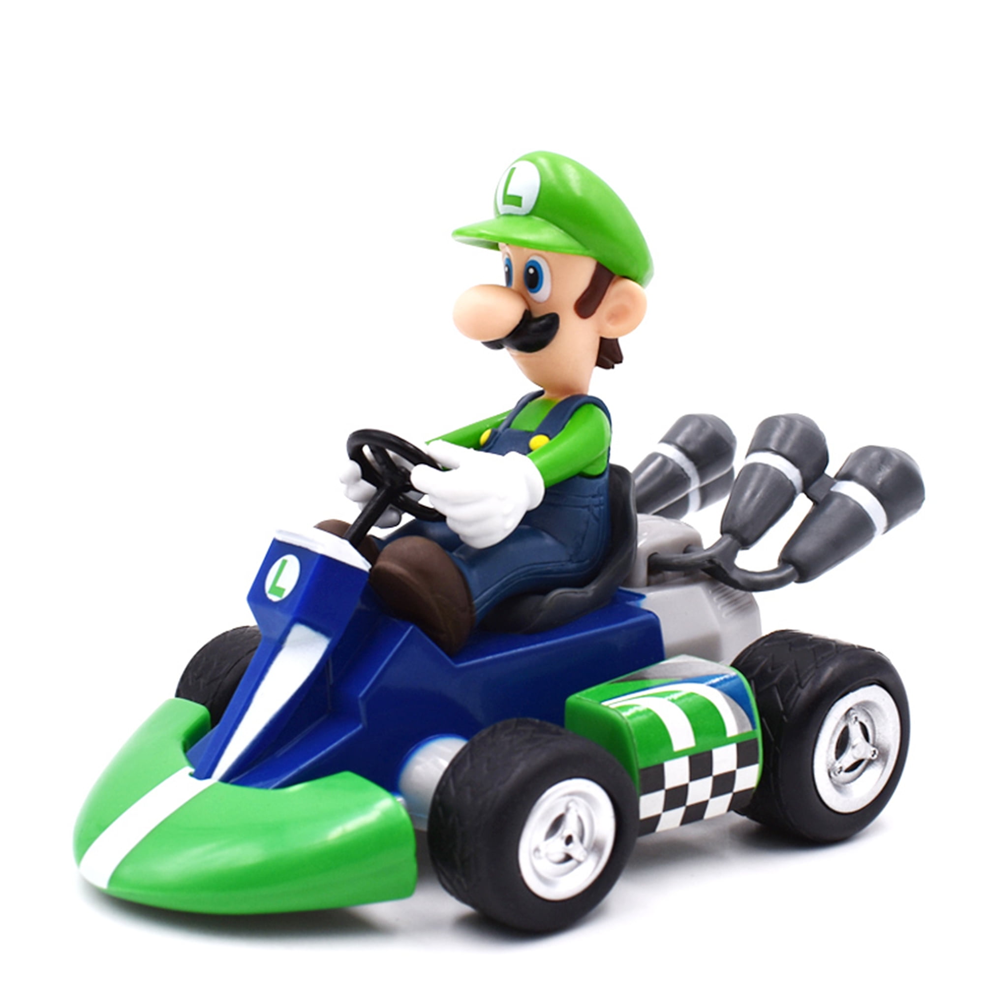 Super Mario Kart Luigi Four Wheels Pull Back Car Action Figure Toy Kid Gift 6PCS 