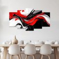 thumbnail image 3 of ZHONGYUTONG Red Black White Abstract Wall Art Large 5 Pieces Wall Decor Canvas Prints Modern Living Room Bedroom Office Home Decor Framed (8x14inx2pcs 8x18inx2pcs 8x22inx1pcs), 3 of 5