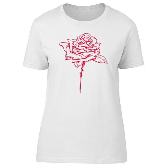 Red Rose With Thorns T-Shirt Women -Image by Shutterstock, Female Medium