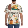 thumbnail image 3 of Bixox Men's Autumn In The Forest Printed Short Sleeve Skinny Athletic T-Shirt, 3 of 6