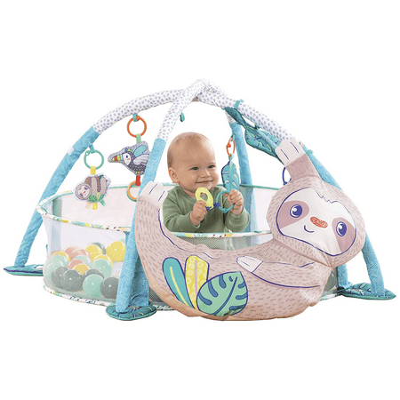 Infantino 4-in-1 Jumbo Baby Activity Gym & Ball Pit - Combination Baby Activity Gym and Ball Pit for Sensory Exploration and Motor Skill Development, for Newborns, Babies and Toddlers