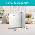 thumbnail image 2 of BLACK+DECKER BCRK17W Compact Refrigerator Energy Star Single Door Mini Fridge with Freezer, 1.7 cu. ft., White, 2 of 7