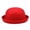 Red, variant on Versatile Round Top Hats Adult Flat-top Fedora Pure Color Imitation Jazz Hat Wide Brim Ladies Elegant Round Hat Bowler Hats