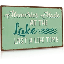 Lake Rules Decor, Country Lake House Decor for Farmhouse, Cabin, Beach, Bar, 12x8 Inches Aluminum Metal Wall Sign - Go Boating