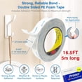 thumbnail image 2 of Double-Sided Removable Tape – 1" x 16.5 FT Heavy Duty PE Foam Mounting Tape with Adhesion Promoters – Wall-Safe Waterproof Damage-Free for Posters, Picture Hanging & Painted Walls, 2 of 7