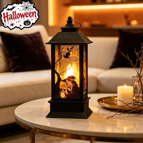 Tryvkinvive Vintage Witch LED Lantern,Halloween Decoration,Hanging Tabletop Light for Indoor,Home,Mantel & Party Atmosphere Decor