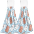 thumbnail image 2 of SKYSONIC 2 PCS Hanging Hand Towels Cute Rabbit and Teddy Bears Hand Dry Towels for Kitchen & Bathroom,Hanging Towel Set with Hanging Loop, 12"x17", 2 of 6