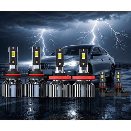 LED Headlight Bulb For 2011-2017 Nissan Quest 9005 High Beam H11 Low Beam H11 Fog Light Bulb Plug and Play High Brightness LED Bulbs Pack of 6(2*9005+2*H11+2*H11)