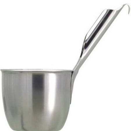 Paderno World Cuisine stainless steel scooping bowl with slanted handle, 2 1/8 quarts