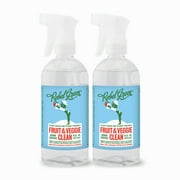 Rebel Green Fruit & Veggie Clean - Natural Produce Wash - Plant-Based Vegetable Wash - Fruit and Vegetable Wash with No Aftertaste - Sustainable Food Wash - 16 Fl Oz Spray Bottle (Pack of 2)