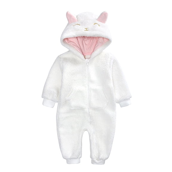 Mercatoo Children's Jumpsuit Autumn/Winter Cute Cartoon Hooded Zippered Jumpsuit Party Birthday Indoor and Outdoor