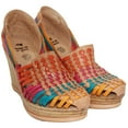 thumbnail image 2 of The Western Shops Womens Leather Mexican Huarache Sandal, Wedge Platform Sandals, 2 of 5