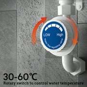 3500W Electric Tankless Water Heater Shower Head Set, Instant Hot Water Heater LCD Display, White