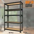 thumbnail image 5 of LEVELEVE 5-Tier Heavy Duty Storage Shelf, 2000LBS Load Capacity - Adjustable Metal Utility Rack for Garage, Kitchen, Pantry & More, 5 of 8
