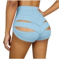 thumbnail image 5 of AnuYalue Women's Booty Shorts High Waist Workout Shorts Gym Dance Yoga Shorts Butt Lifting Bottoms Light Blue S, 5 of 7