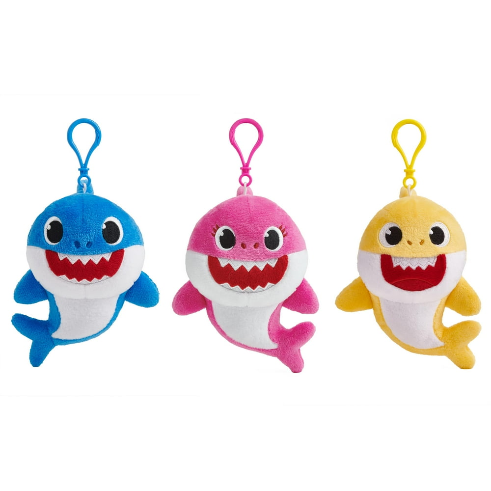 Baby Shark Plush Clips 3pack
