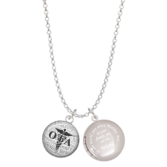 Delight Jewelry Silvertone Domed Black OTA To the World You are a Mother Locket Necklace
