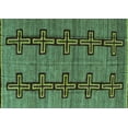 thumbnail image 1 of Ahgly Company Indoor Rectangle Oriental Turquoise Blue Modern Area Rugs, 7' x 9', 1 of 4