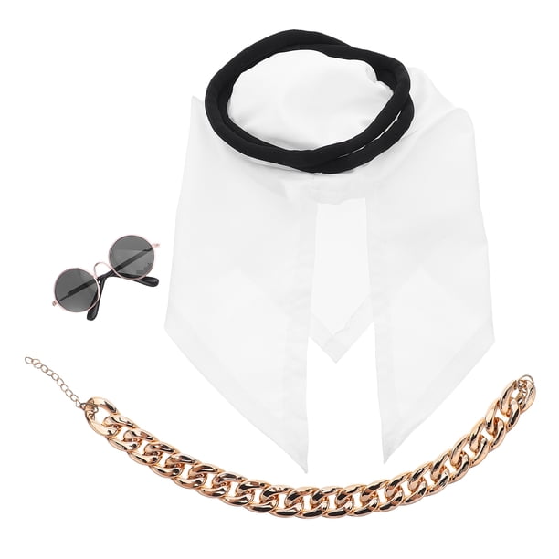 Disfraz árabe para mascota pequeña: pañuelo decorativo, gafas de sol y collar. Tocado transpirable para mascota. Disfraz de Dubái y Arabia Saudita para perro y gato.
