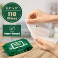 thumbnail image 2 of Bark & Clean Dog Wipes for Cleaning and Deodorizing - 110 ct. 8.5" x 9" for Paws, Butt, and Body - Bamboo Pet Wipes - Compostable, Hypoallergenic Puppy Wipes., 2 of 9