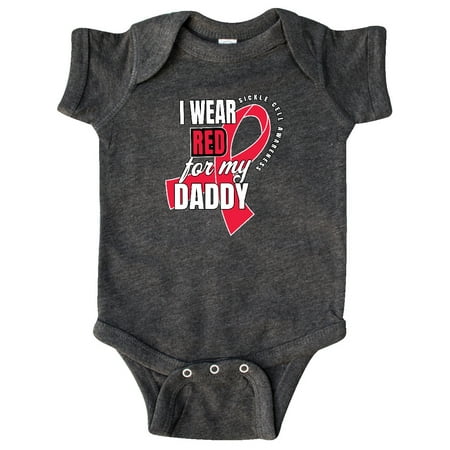 

Inktastic Sickle Cell Awareness I Wear Red For My Daddy Gift Baby Boy or Baby Girl Bodysuit