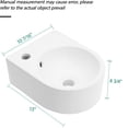 thumbnail image 3 of Wall Mounted White Ceramic Bathroom Sink - 13x10.49 Inch, To Stains, Space Saving Inch Mount Ceramic, White, Low Water Absorbing, Acid, 3 of 5