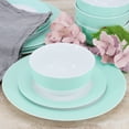 thumbnail image 7 of Martha Stewart Everyday 12 Piece Banded Fine Ceramic Dinnerware Set in Baby Blue, 7 of 7