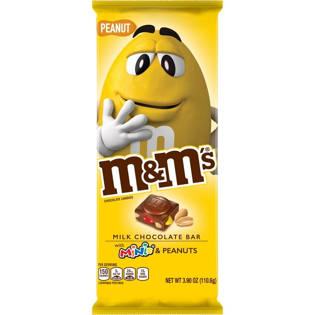 M&M'S Milk Chocolate Candy Bar, Chocolate Bar with Mini M&M'S & Peanuts