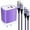 Purple, variant on USB C Block,FiveBox 20W PD Type C Charger Block QC3.0 Dual USB C Wall Charger Adapter USB C Brick Fast Charging Block with 2pcs USB C Charging Cable 6ft,White