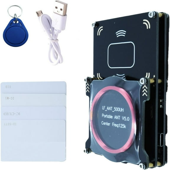 E EYAFA Upgraded Proxmark3 Easy V5.0 512M Memory (RFID Card Reader Writer Proxmark3 IC ID Card Copier Duplicator Integrated Antenna Decryptor Support LF 125Khz and HF 13.56Mhz Frequency)