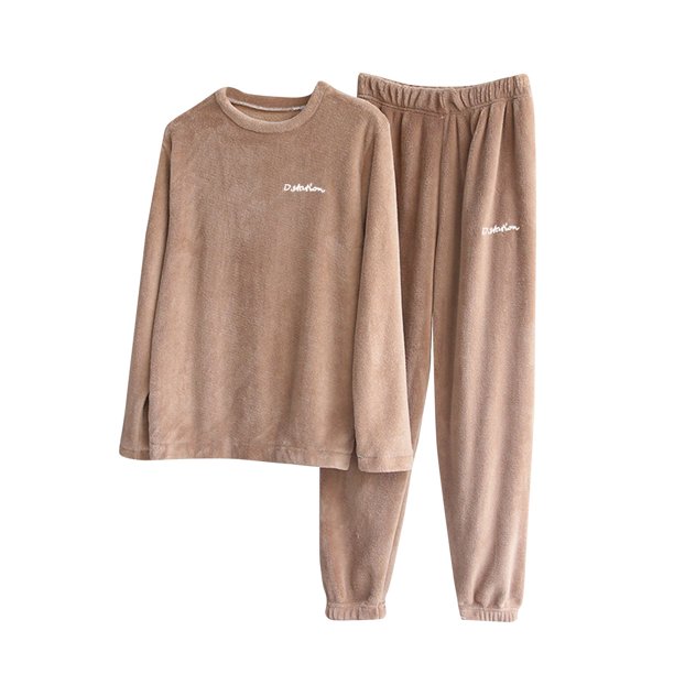 Petite Pants Suit for Women traje de terciopelo de 2 piezas, ropa de dormir, sudaderas con capucha, pantalones de chándal, ropa de dormir sólida, traje de casa (Coffee, One Size)