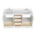 thumbnail image 6 of Ariel Stafford 72 Inch Double Rectangle Sink Bathroom Vanity With Carrara White Quartz Countertop 1.5 Edge In White, 6 of 9