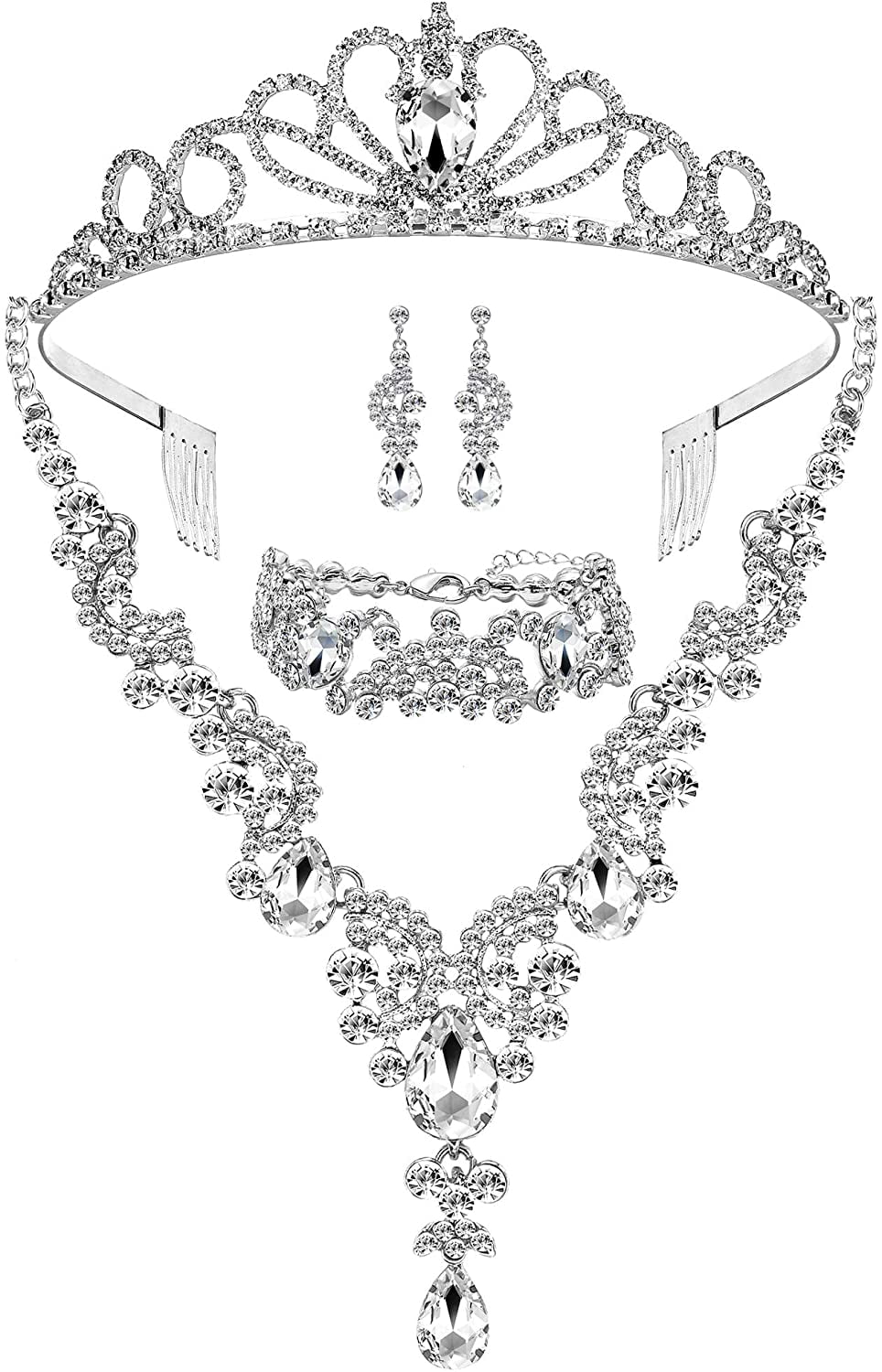 Austrian Crystal Rhinestone Crown Crystal Dangle Earrings 