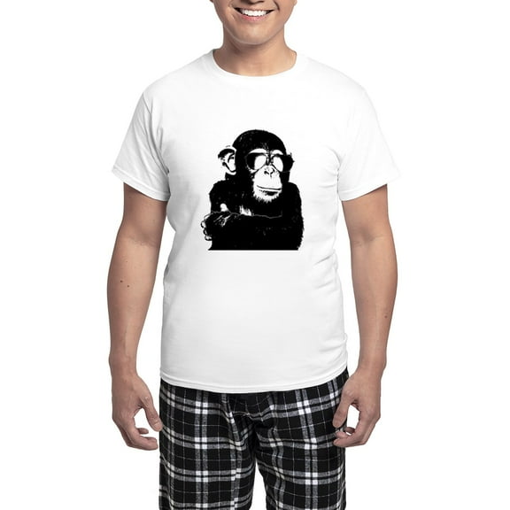 CafePress - The Shady Monkey Men's Light Pajamas - Men's Light Loose Fit Cotton Pajama Set