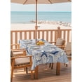 thumbnail image 2 of 60x84 Inch Outdoor Tablecloth with Umbrella Hole Zipper Rectangle Navy Blue Coastal Rectangular Tablecloths Outside Waterproof Nautical Ocean Shell Starfish Sea Rustic Patio Table Cover for Picnic, 2 of 8