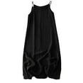 thumbnail image 2 of Womens Summer Fashion Dresses Solid Color Camis Sleeveless Round Neck 2026 Vacation Beach Sundresses — Black∣2XL, 2 of 8