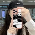 thumbnail image 2 of Slim Cartoon Black White Cats Leather Back Casing PU Leather Cover Phone Case for Samsung A13, 2 of 5
