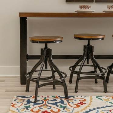 Linon Hawkford Adjustable Height Backless Stool