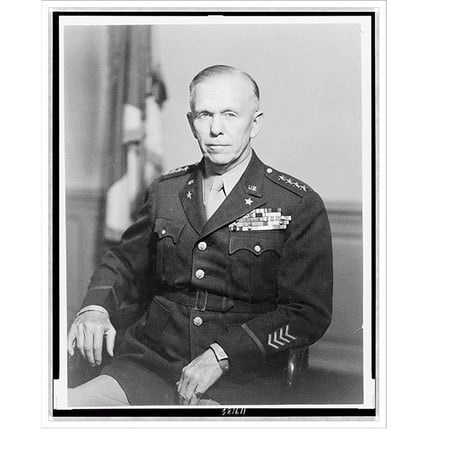 Historic Print [Gen. George Catlett Marshall half-length portrait seated facing slightly left in uniform] 16 x 20
