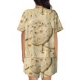 thumbnail image 6 of Daiia Taco Tortillas Pattern Womens Pajama Sets Short Sleeve Pajamas for Women Sets Soft Lounge Sets Casual Round Neck Sleepwear PJS-3X-Large, 6 of 7