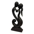 thumbnail image 2 of 12" Wooden Handmade Abstract Sculpture Statue Handcrafted "Eternal Love" Gift Decorative Home Decor Figurine Accent Decoration Artwork Hand Carved - Black, 2 of 6