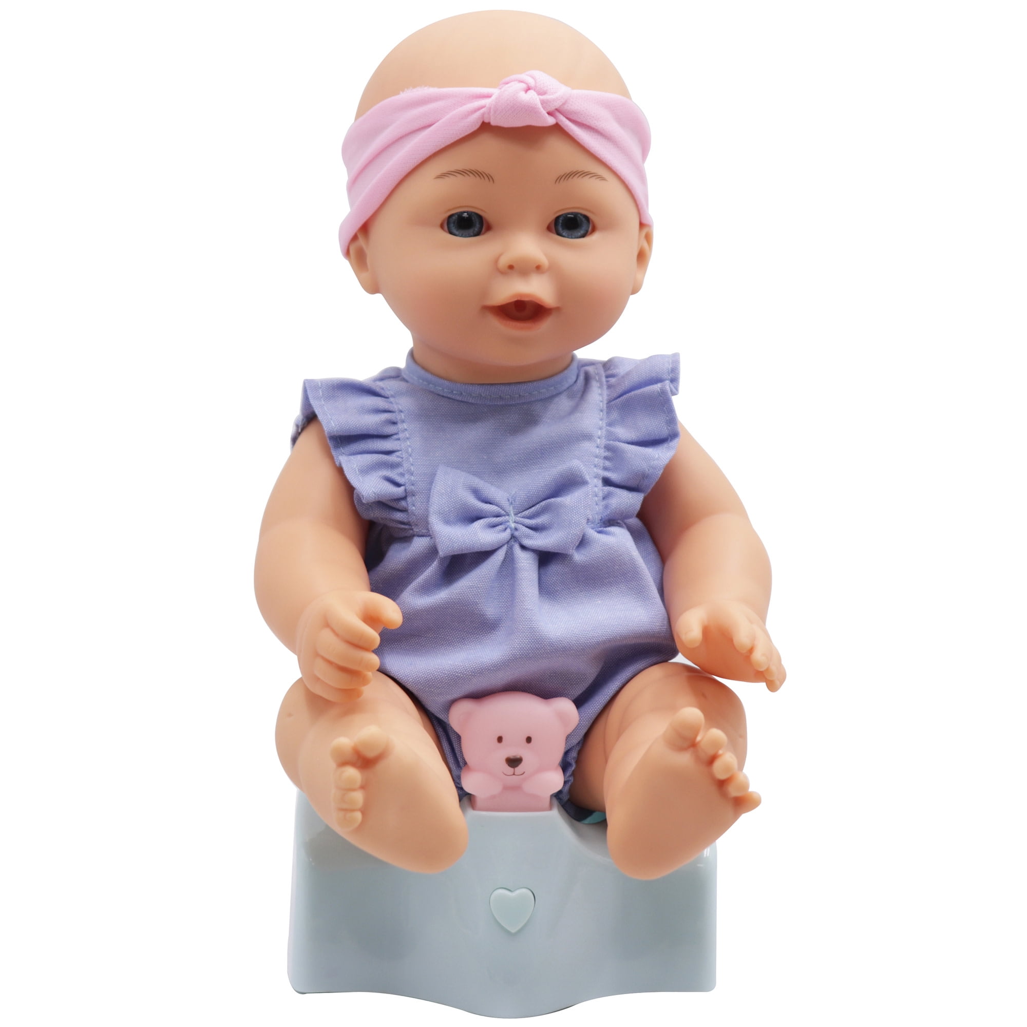 Dream Collection: Musical Potty & 12" Baby Doll Playset - Purple Ruffle Onesie, Potty Plays Tunes, Wipes Dispenser-Feeding Bottle Toys, Kid-Toddler 2+