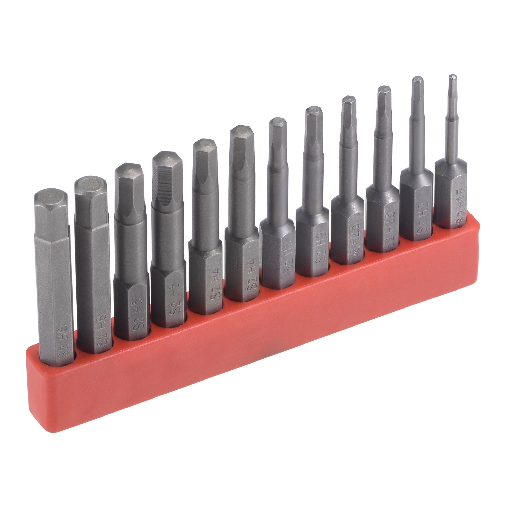 uxcell 10Pcs 1/4 Hex Shank 50mm Length Magnetic Hex Head H1.5 Screwdriver Bits S2 Alloy Steel 