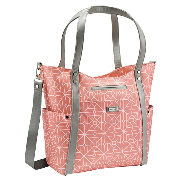 JJ Cole Bucket Tote Diaper Bag Coral Tile - Walmart.com - Walmart.com