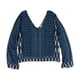thumbnail image 1 of Blusa Aeropostale con cuello en V doble profundo para mujer azul XS, 1 of 1